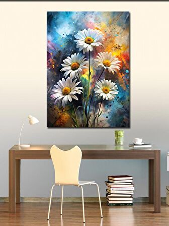 Kanvas Tablo Papatyalar Ve Boyalar