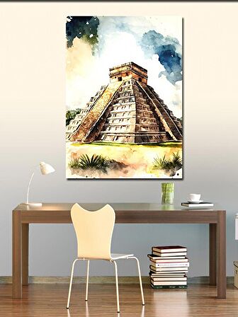 Kanvas Tablo El Castillo Aztek Piramidi