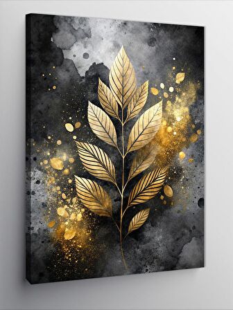 Kanvas Tablo Altın Sarısı Yapraklar