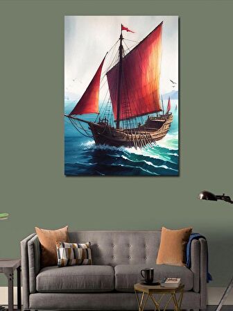 Kanvas Tablo Yelkenli Gemi