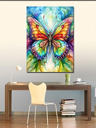 Kanvas Tablo Renkli Kelebek
