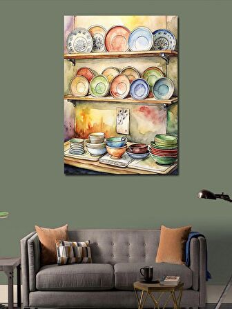 Kanvas Tablo Eski Tip Mutfak