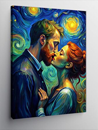 Kanvas Tablo Van Gogh Tarzında Öpücük