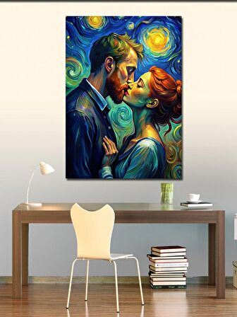Kanvas Tablo Van Gogh Tarzında Öpücük