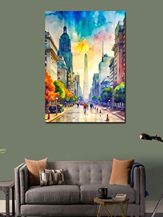Kanvas Tablo Renkli Şehir