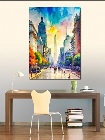 Kanvas Tablo Renkli Şehir