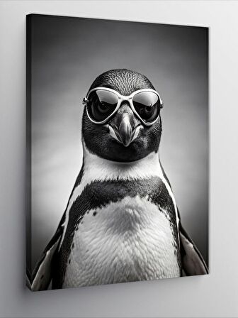 Kanvas Tablo Gözlüklü Penguen