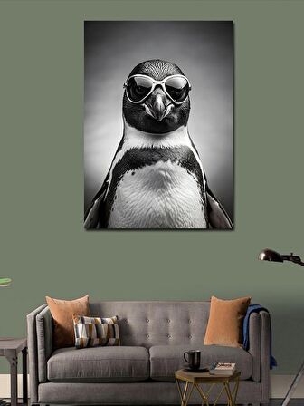 Kanvas Tablo Gözlüklü Penguen
