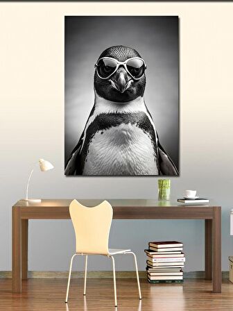 Kanvas Tablo Gözlüklü Penguen