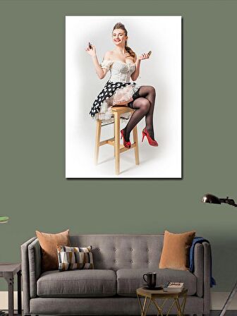 Kanvas Tablo Pin Up Kızı 