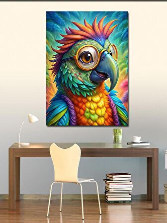 Kanvas Tablo Gözlüklü Papağan