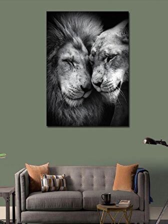 Kanvas Tablo Erkek Ve Dişi Aslan