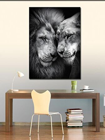 Kanvas Tablo Erkek Ve Dişi Aslan