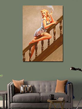 Kanvas Tablo Yaramaz Pin Up Kızı