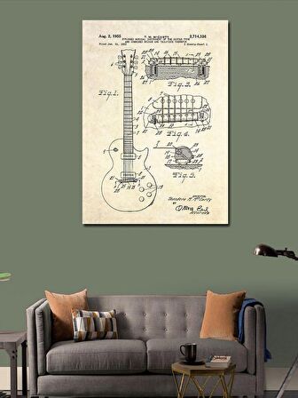 Kanvas Tablo Elektro Gitar Anatomisi