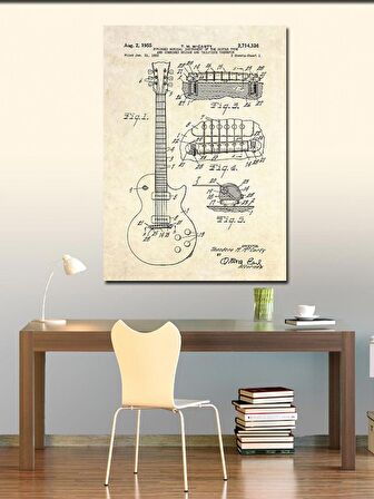 Kanvas Tablo Elektro Gitar Anatomisi