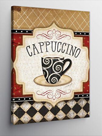 Kanvas Tablo Kahve Temalı Cappuccino