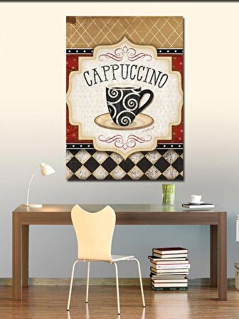 Kanvas Tablo Kahve Temalı Cappuccino