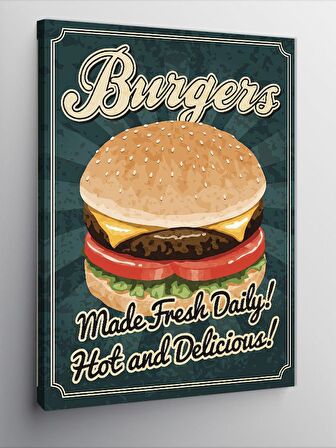 Kanvas Tablo Hamburger Temalı