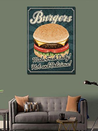 Kanvas Tablo Hamburger Temalı