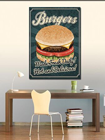 Kanvas Tablo Hamburger Temalı