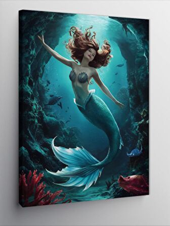 Kanvas Tablo Su Altındaki Deniz Kızı