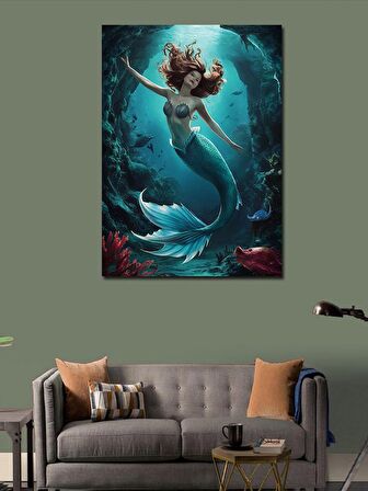 Kanvas Tablo Su Altındaki Deniz Kızı