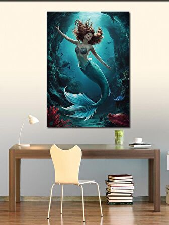 Kanvas Tablo Su Altındaki Deniz Kızı