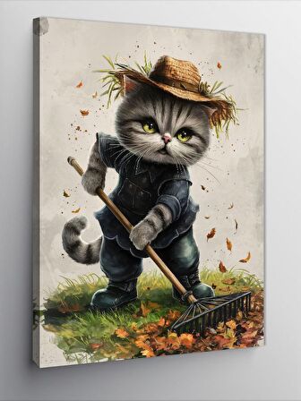 Kanvas Tablo Bahçivan Kedi