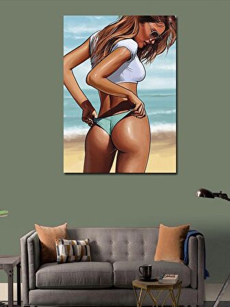 Kanvas Tablo Gta Bikinili Kız