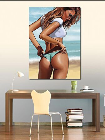 Kanvas Tablo Gta Bikinili Kız