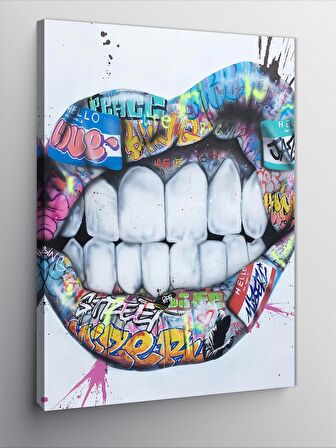 Kanvas Tablo Pop Art Dudak Ve Diş