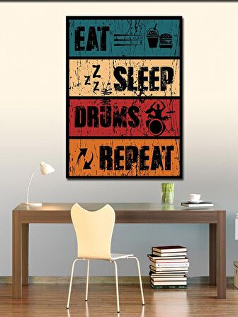 Kanvas Tablo Davulcu Baterist Temalı