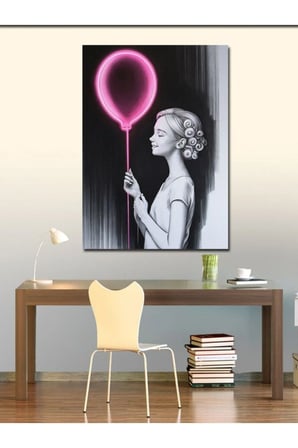 Kanvas Tablo Balonlu Kız