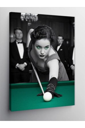 Kanvas Tablo Bilardo Oynayan Tavşan Ve Aslan