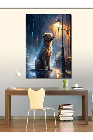 Kanvas Tablo Yağmur Ve Köpek