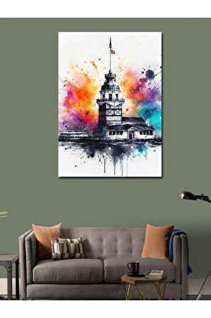Kanvas Tablo Kız Kulesi Çizimi