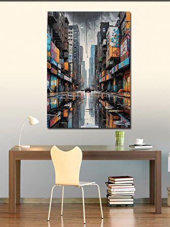 Kanvas Tablo Renkli Cadde