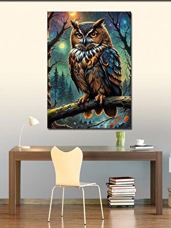 Kanvas Tablo Daldaki Baykuş