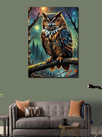 Kanvas Tablo Daldaki Baykuş