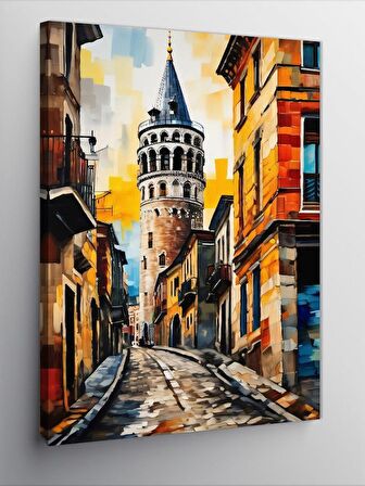 Kanvas Tablo Yağlıboya Galata Kulesi