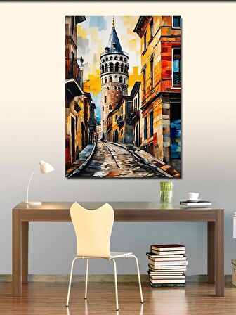 Kanvas Tablo Yağlıboya Galata Kulesi