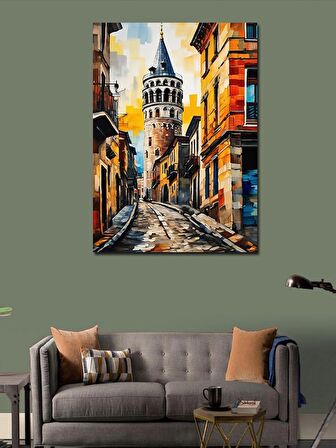 Kanvas Tablo Yağlıboya Galata Kulesi