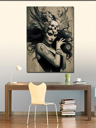 Kanvas Tablo Kuru Kafa Ve Kadın