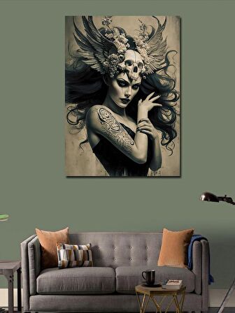 Kanvas Tablo Kuru Kafa Ve Kadın