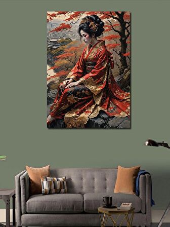 Kanvas Tablo Japon Kadın
