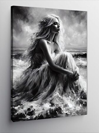 Kanvas Tablo Dalgalar Ve Kız