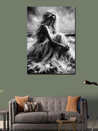 Kanvas Tablo Dalgalar Ve Kız