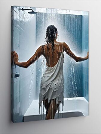 Kanvas Tablo Beyaz Elbiseli Kadın