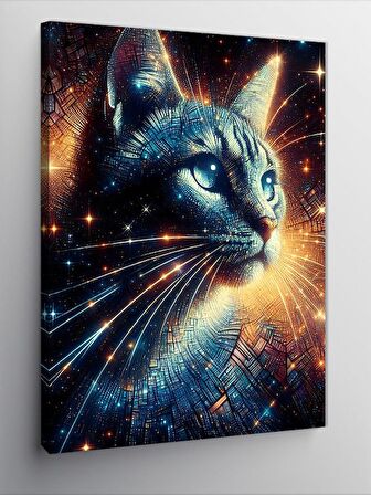Kanvas Tablo Uzay Ve Kedi
